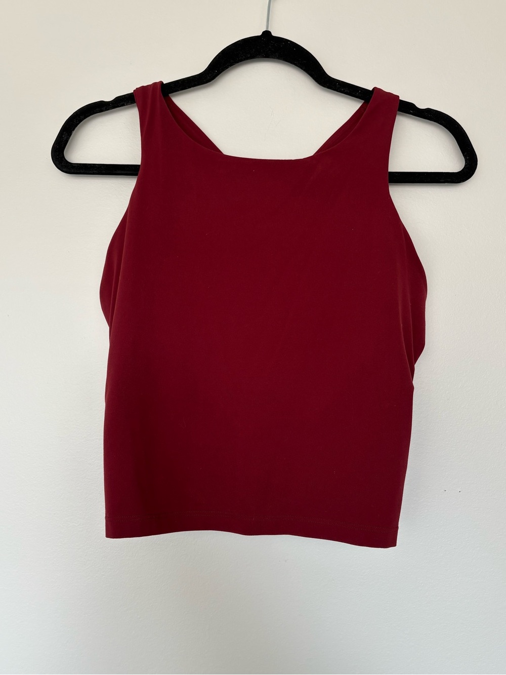 Women’s Sleeveless high-Neck Crop Top - Burgundy